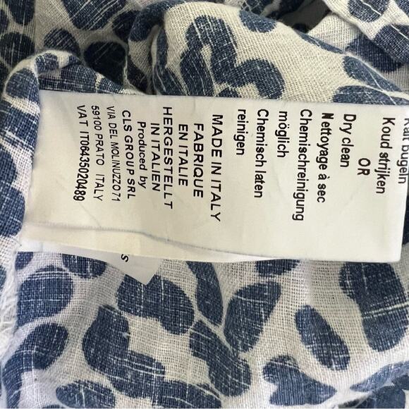 Piazza Del Tempio Italian 100% Linen Cap Sleeve Flowy Midi Dress w/ Waist Tie - Picture 15 of 16